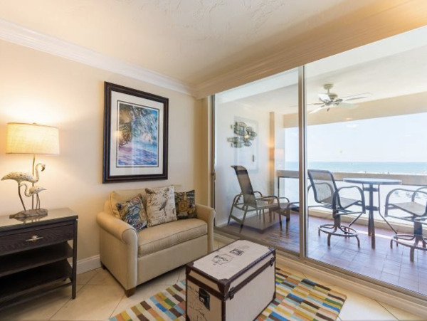 Views of the gulf from the bedroom and living room